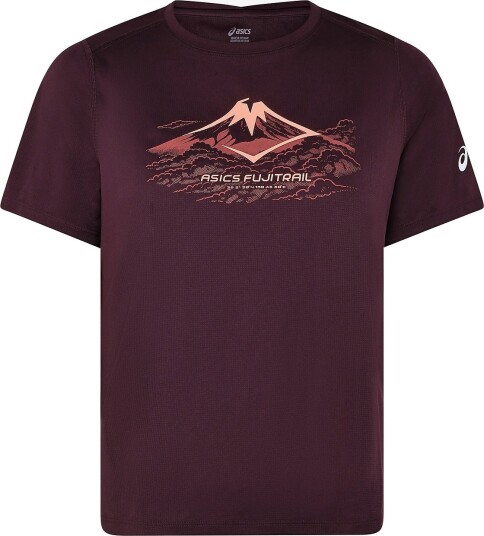 Asics Fujitrail Logo Ss Top Burgundy M