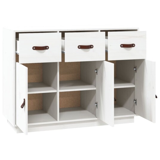 vidaXL Skjenk hvit 100x40x75 cm heltre furu
