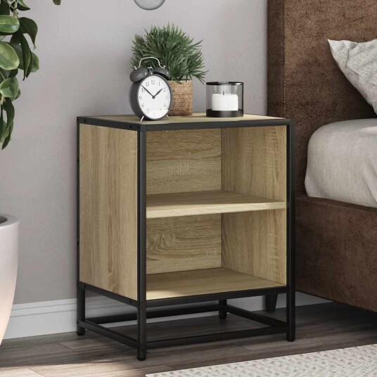 Nattbord 2 stk sonoma eik 40x31x50 cm konstruert tre og metall 8721102837616
