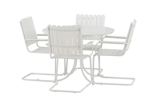Venture Design Holmsund spisegruppe Hvit/hvit 4 karmstolar & bord 103 cm Hvit