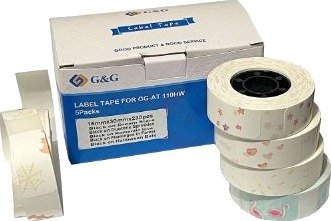 G&G Etiketttrille 5 Pk Med Forskjellige Mønstre 15X30 Mm 19683
