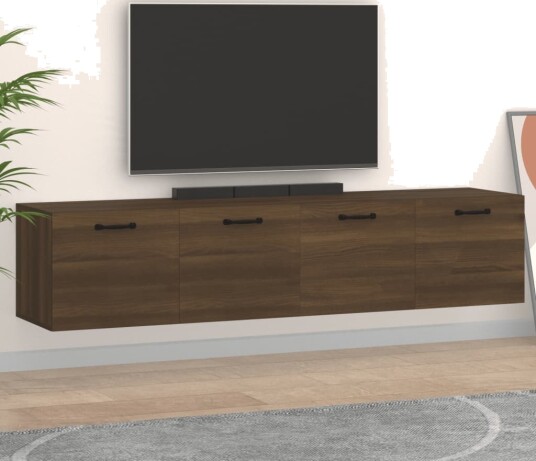 vidaXL Veggskap 2 stk brun eik 60x36,5x35 cm konstruert tre