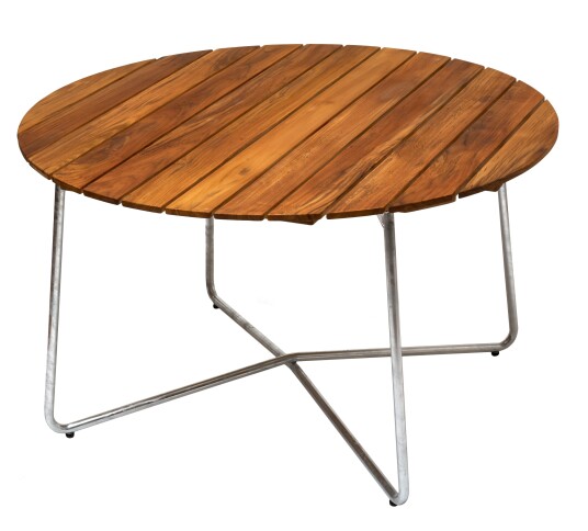Grythyttan Stålmöbler Bord 9A Teak/galvanisert 120 cm Natur