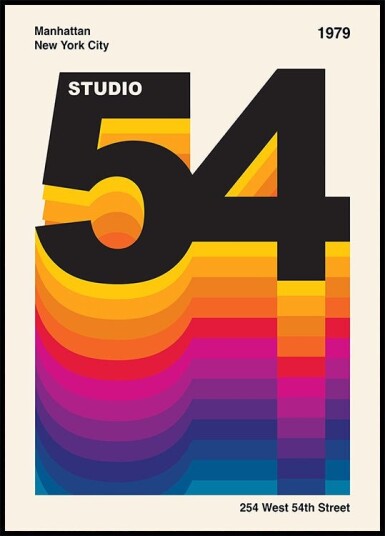 Studio 54 Retro Design Plakat Plakat / 100x150cm Studio 54 Retro Design Plakat Plakat / 100x150cm