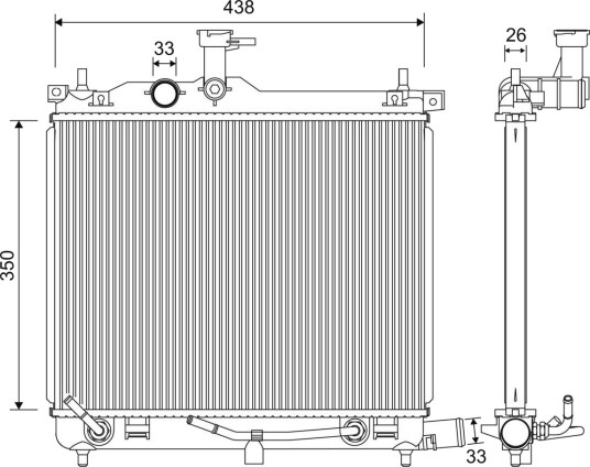 Radiator, motorkjøling VALEO 701253