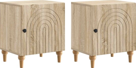  Nattbordskap 2 pcs Sonoma eik 43 x 34,5 x 50 cm Konstruert tre