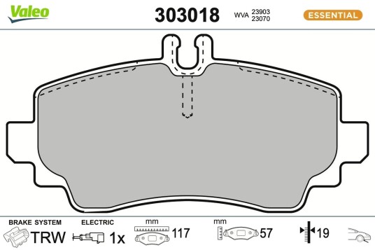 VALEO 303018 Bremseklosser