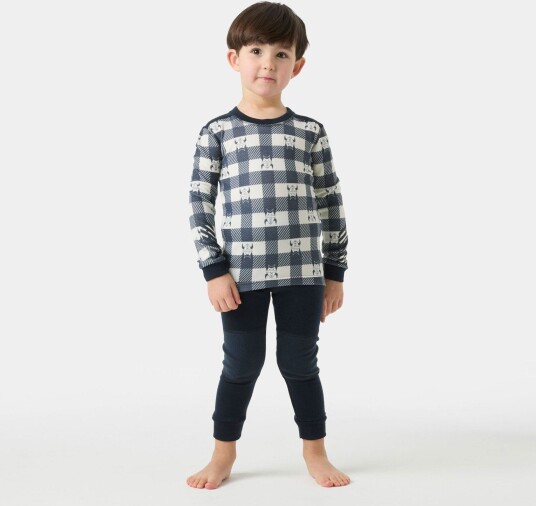 Helly Hansen Graphic Lifa® Merino Ull Undertøysett Barn Marineblå 122