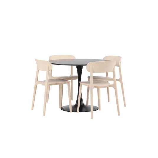 Venture Home Spisegruppe Venture Home Glade Ø 100 cm med 4 Åstol Stoler GR23149
