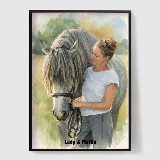 Namly Design Personalisert Plakat Kvinne og Hest AI Plakat POSTER664CAC