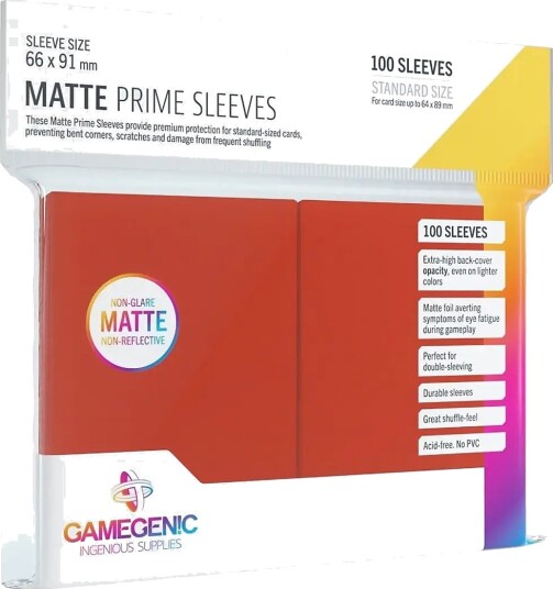 Gamegenic Matte Prime Sleeves Red   Red   