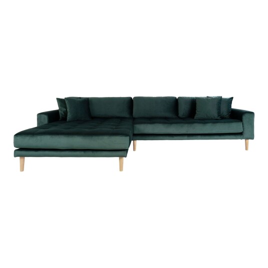 House Nordic Lido Loungesofa m, Venstrevendt Sjeselong - Mørkegrønn Velour 1690005-04-0 1690005-02-0