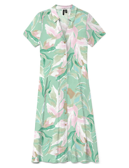 Vero Moda Vmjosie S/S Calf Shirt Dress Wvn Ga   Green   XL