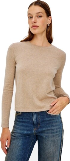 Rails Cotton cashmere long sleeve tee M beige dame