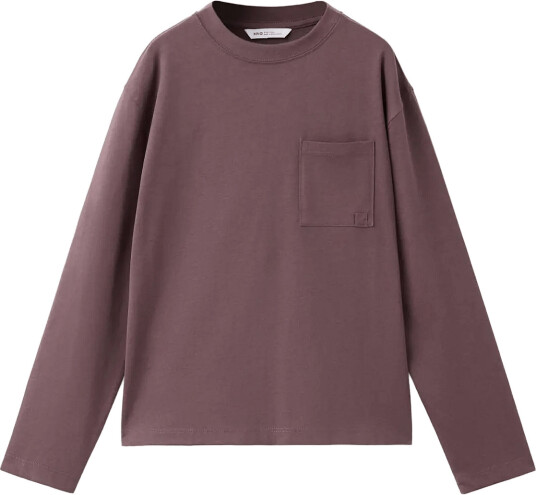 Mango Loose Fit Cotton T Shirt Burgundy 128