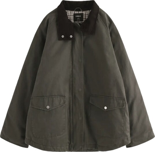 Lindex Padded Jacket With Coating DARK DUSTY GREEN S