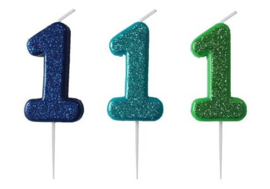 Kakelys 1 m/glitter blå/grønn Kakelys 1 m/glitter blå/grønn