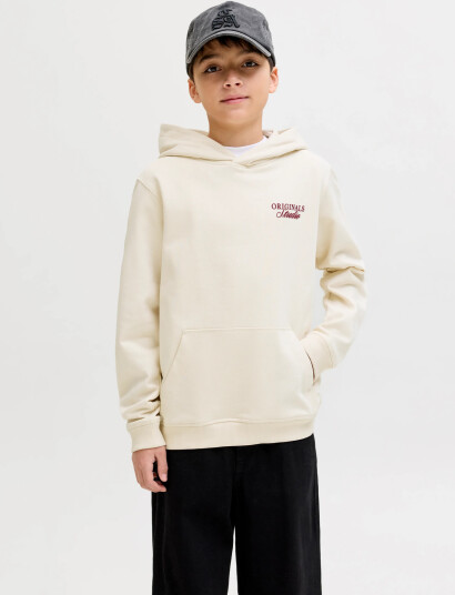 Jack & Jones Jornorrebro Typo Back Sweat Hood Sn Jnr Cream 128 Jack & Jones Jornorrebro Typo Back Sweat Hood Sn Jnr Cream 128