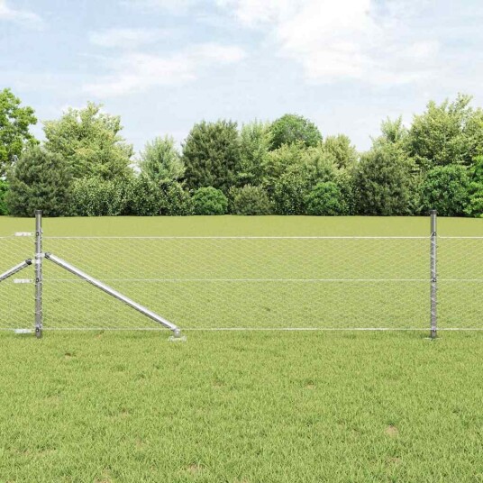 Gjerde med innlegg. sølv 0.8 x 100 m PVC belagt stål