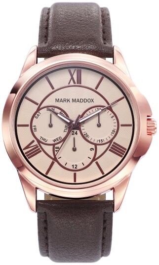 Mark Maddox Herreklokke HC6020 93 Classic Lær Ø43 mm