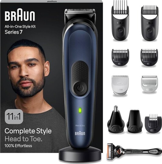 Braun Series 7 All-In-One 11-i-1 Multigroomer - 100 min batteritid - Blå