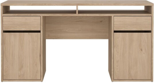 FunctionPlus skrivebord 2 dører skuffer valnøtt dekor.