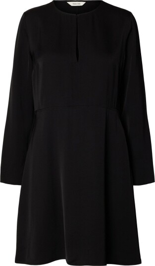 Selected Slwlaurina Ls Slim Short Dress BLACK 38