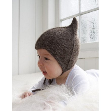 Alladin by DROPS Design Strikket Lue Strikkeoppskrift str 1 mdr 4 år