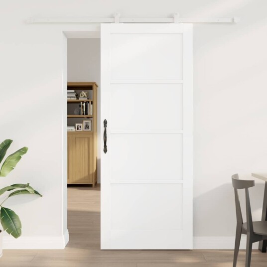 vidaXL Skyvedør med hardware sett "ORKDAL"Hvit Solid Tre Furu
