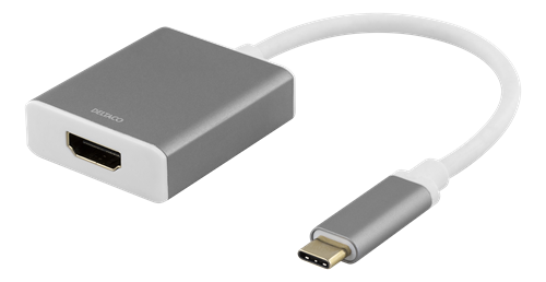 Deltaco USB-C til HDMI Adapter 4K 60Hz Romgrå