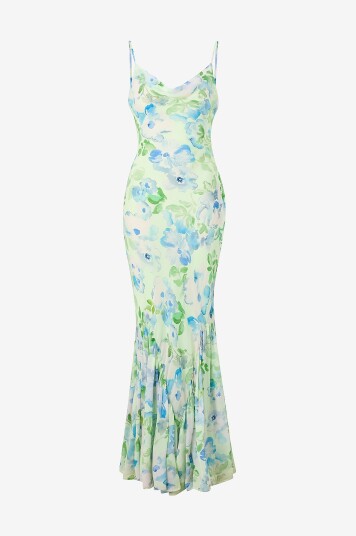 By Malina Maxikjole Amaia Silk Blend Chiffon Maxi Slip Dress Grønn By Malina Maxikjole Amaia Silk Blend Chiffon Maxi Slip Dress Grønn