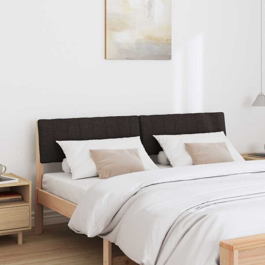  Polstret sengegavl Svart 160 cm Massiv furu