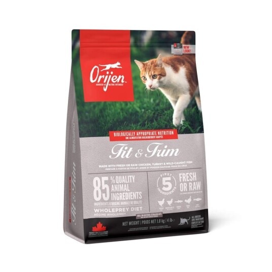 Orijen Fit & Trim Kattemat 1,8 kg - Uten Korn, Biologisk Korrekt Fôr for Voksne Katter Orijen Fit & Trim Kattemat 1,8 kg - Uten Korn, Biologisk Korrekt Fôr for Voksne Katter