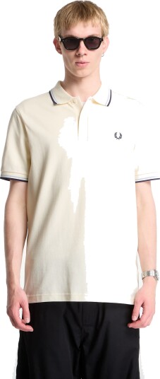 Fred Perry Twin Tipped Polo Shirt Ecru Fred Perry Twin Tipped Polo Shirt Ecru