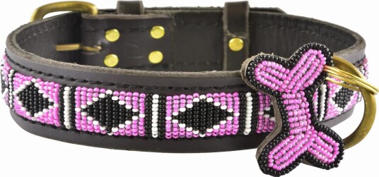 Kampuni Handmade Dog Collar Rafiki - Pink XL