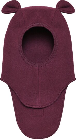 Huttelihut Balaclava - Ullfleece - 1-lag - Port Royale m. Ører - Huttelihut - 4-6 år (104-116) - Balaclava - enkel - Bordeaux