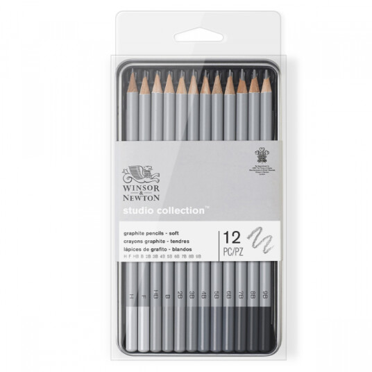 Winsor & Newton Studio Collection Blyanter Soft 12-sett