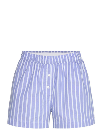 Monki Relaxed Cotton Boxer Shorts - Blue - XXS
