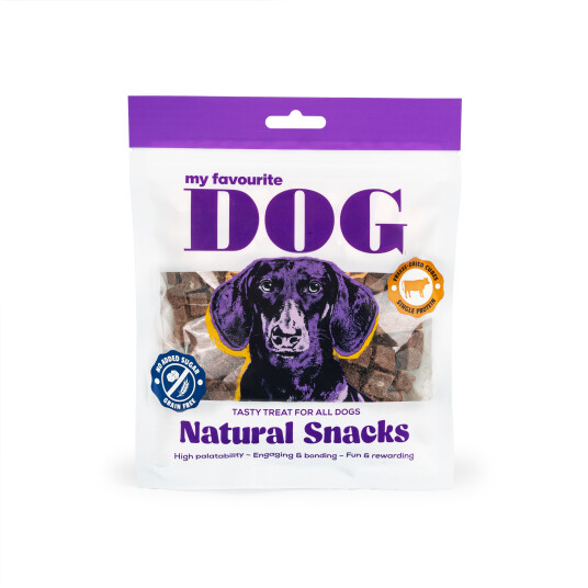 Frysetørkede oksekjøttbiter 50 g - Hundemat Snacks fra My Favourite Dog