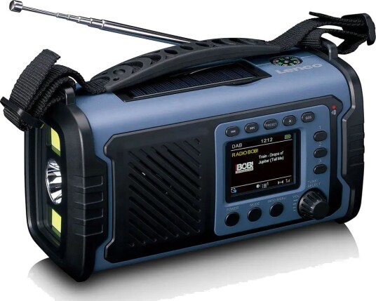Lenco PDR-255BU Bærbar DAB+/FM-Sveivradio med ASA- og Powerbankfunksjon for Nødstilfeller