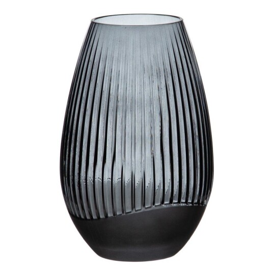 Bigbuy Home Vase 17,5 X 17,5 X 27 Cm Grå Glass