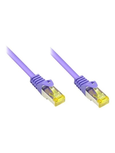 Rj45 Patchkabel Med Cat.7 Råkabel Og Låsebeskyttelse (Rns®) S/Ftp Pimf Halogenfri 600Mhz Ofc Fiolett 0,5M Good Connections® (8070R-005V)