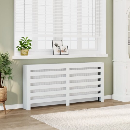 Radiatordeksel hvit 175x20x82 cm konstruert tre Radiatordeksel hvit 175x20x82 cm konstruert tre