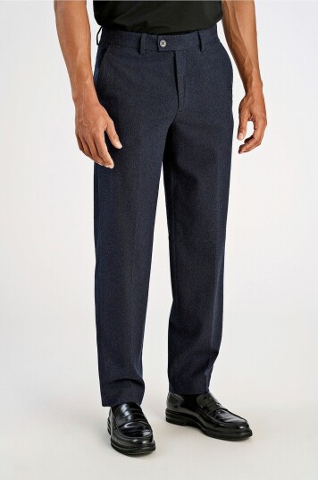 Lindbergh Dressbukser Flannel Wool Blend Formal Pant Blå