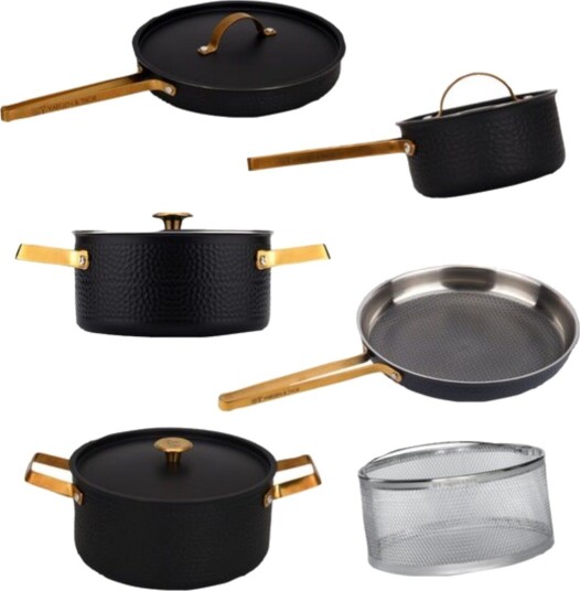 Vargen & Thor Arvet XL grytesett 6 deler svart/messing