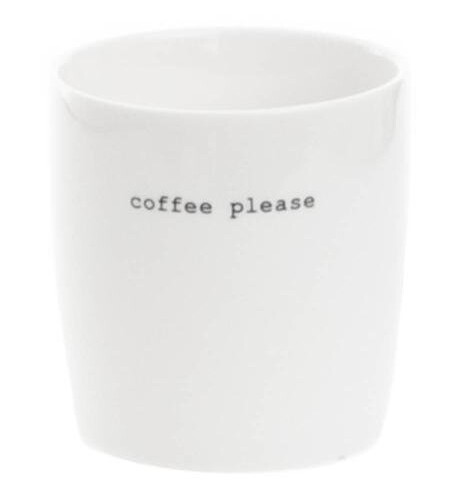 Sögne Home Krus mini coffee please 10 cl hvit