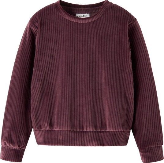 Name It Genser - Fløyelsvelur - Beskåret - NmfVeloa - Catawba-dr - Name It - 1½ år (86) - Genser - Bordeaux