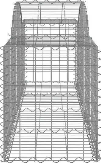 vidaXL Gabionkurver buede 11 stk 200x50x60/80 cm galvanisert jern