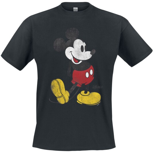 Mickey Mouse Disney T-skjorte Vintage Mickey S til XXL Herrer svart