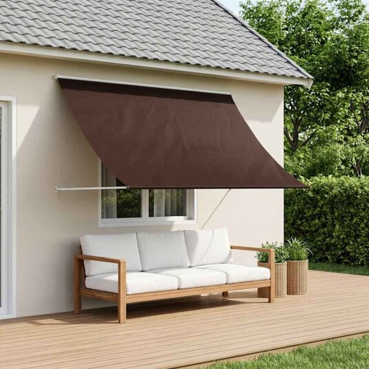 vidaXL Markise Brun 150 x 150 cm 180 g / m² Polyester med PU belegg